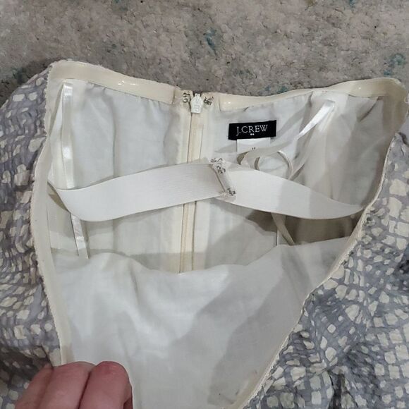 J. Crew Seersucker Cotton Strapless Dress Size 12 - Picture 8 of 11